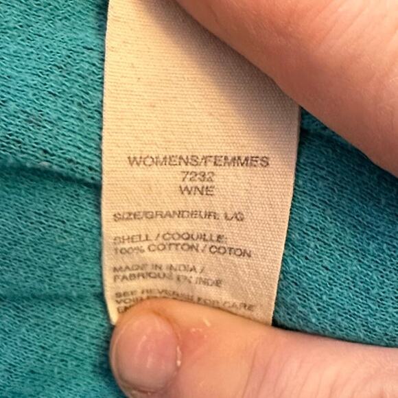 WOOLRICH x Womens Turquoise Blue Half Zip | Size L - Picture 4 of 7